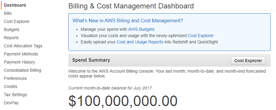 An AWS user's worst nightmare.